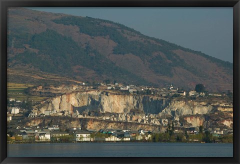 Framed Town at the waterfront, Shaping, Erhai Hu Lake Area, Yunnan Province, China Print