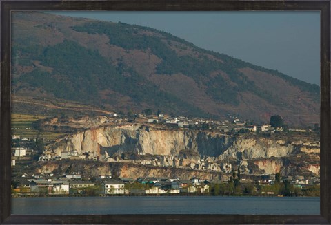 Framed Town at the waterfront, Shaping, Erhai Hu Lake Area, Yunnan Province, China Print