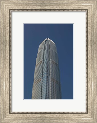 Framed Low angle view of a skyscraper, Two International Finance Centre, Central District, Hong Kong Island, Hong Kong Print