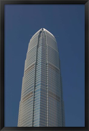 Framed Low angle view of a skyscraper, Two International Finance Centre, Central District, Hong Kong Island, Hong Kong Print