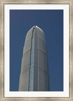 Framed Low angle view of a skyscraper, Two International Finance Centre, Central District, Hong Kong Island, Hong Kong Print