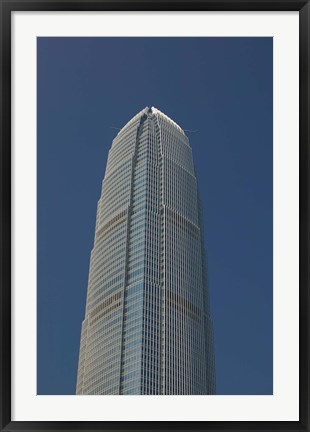 Framed Low angle view of a skyscraper, Two International Finance Centre, Central District, Hong Kong Island, Hong Kong Print