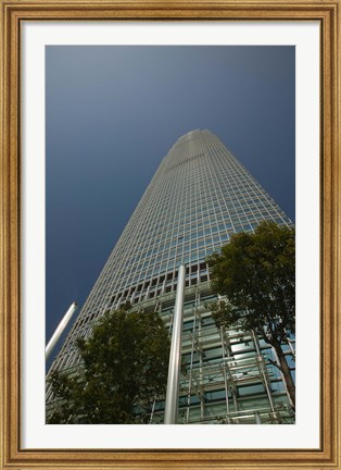 Framed Trees in front of a building, Two International Finance Centre, Central District, Hong Kong Island, Hong Kong Print
