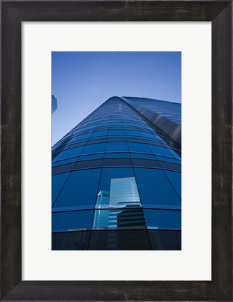 Framed Reflection of buildings on a stock exchange building, Exchange Square, Central District, Hong Kong Island, Hong Kong Print