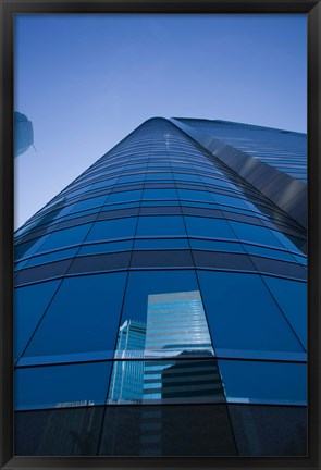 Framed Reflection of buildings on a stock exchange building, Exchange Square, Central District, Hong Kong Island, Hong Kong Print