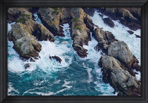 Framed Aerial view of a coast, Point Lobos State Reserve, Monterey County, California, USA Print