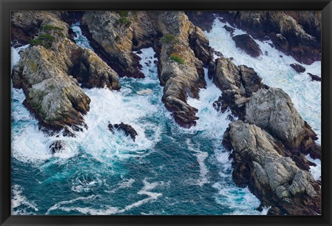 Framed Aerial view of a coast, Point Lobos State Reserve, Monterey County, California, USA Print