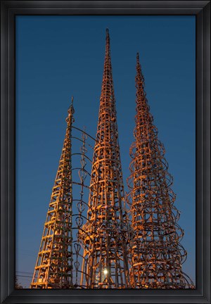 Framed Low angle view of the Watts Tower, Watts, Los Angeles, California, USA Print