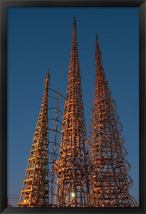 Framed Low angle view of the Watts Tower, Watts, Los Angeles, California, USA Print