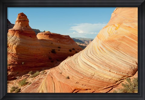Framed Close up of rock formations, The Wave, Coyote Buttes, Utah, USA Print
