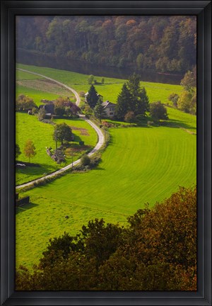 Framed Frahan Village Farmhouset, Semois, Ardennes, Belgium Print