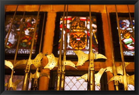 Framed Medieval Armory, Chateau du Haut-Koenigsbourg, Orschwiller, Alsatian Wine Route, Bas-Rhin, Alsace, France Print