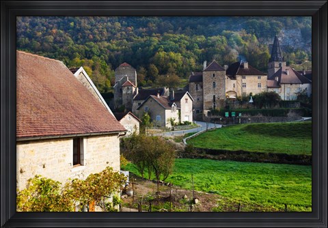 Framed Baume Abbey church at Baume-les-Messieurs, Les Reculees, Jura, Franche-Comte, France Print