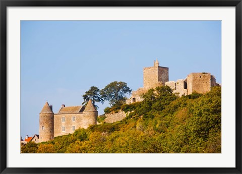 Framed Low angle view of a castle on a hill, Brancion, Maconnais, Saone-et-Loire, Burgundy, France Print