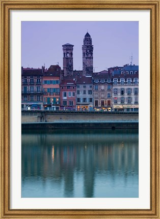 Framed Buildings at the waterfront, Quai Jean Jaures, Macon, Burgundy, Saone-et-Loire, France Print