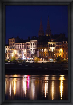 Framed Buildings at the Waterfront, Quai Lamartine, Saone River, Macon, Burgundy, Saone-et-Loire, France Print