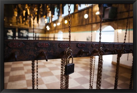 Framed Miner&#39;s Clothing Hanging Room, Salle des Pendus, Puits Couriot Mine Museum, Saint-Etienne, Loire, Rhone-Alpes, France Print