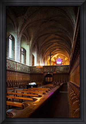 Framed Abbatiale Saint-Robert, La Chaise-Dieu, Haute-Loire, Auvergne, France Print