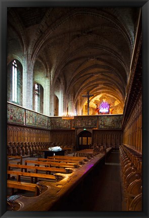 Framed Abbatiale Saint-Robert, La Chaise-Dieu, Haute-Loire, Auvergne, France Print