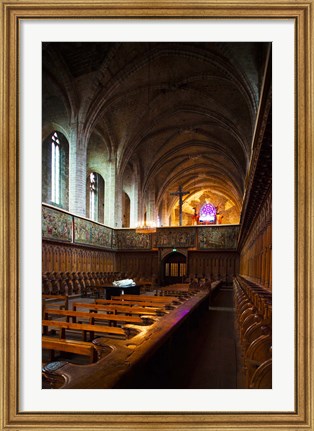 Framed Abbatiale Saint-Robert, La Chaise-Dieu, Haute-Loire, Auvergne, France Print