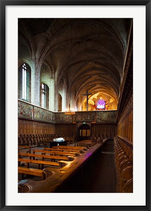 Framed Abbatiale Saint-Robert, La Chaise-Dieu, Haute-Loire, Auvergne, France Print