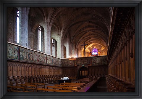 Framed Abbatiale Saint-Robert, Auvergne, France Print