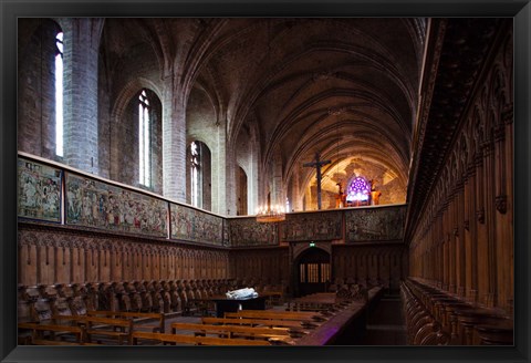 Framed Abbatiale Saint-Robert, Auvergne, France Print