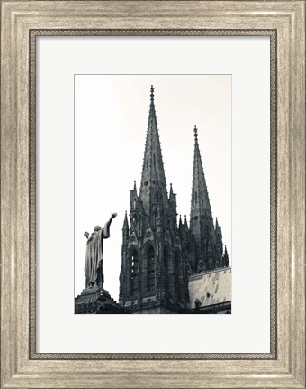 Framed Low angle view of a cathedral, cathedrale Notre-Dame-de-l&#39;Assomption, Clermont-Ferrand, Auvergne, Puy-de-Dome, France Print