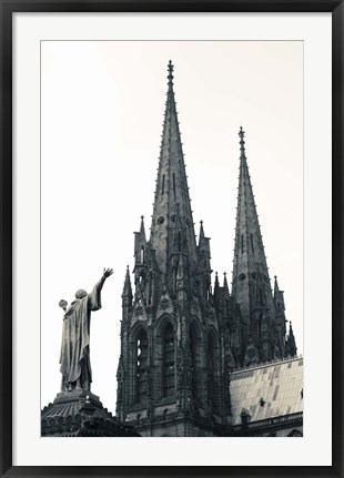 Framed Low angle view of a cathedral, cathedrale Notre-Dame-de-l&#39;Assomption, Clermont-Ferrand, Auvergne, Puy-de-Dome, France Print