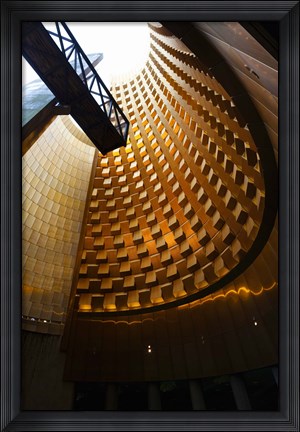Framed Great Cone of the Caldera structure, Vulcania the European Volcanic Park, Saint-Ours-les-Roches, Auvergne, Puy-de-Dome, France Print