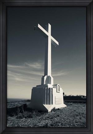 Framed Cross on Mont St-Clair, Sete, Herault, Languedoc-Roussillon, France Print
