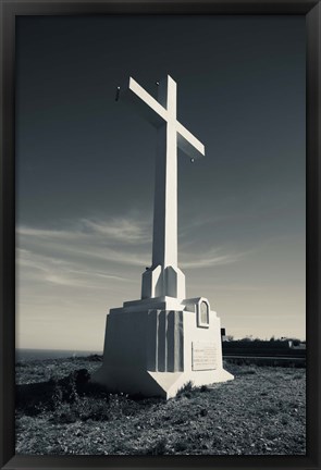 Framed Cross on Mont St-Clair, Sete, Herault, Languedoc-Roussillon, France Print