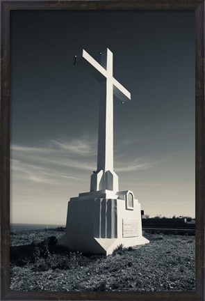 Framed Cross on Mont St-Clair, Sete, Herault, Languedoc-Roussillon, France Print