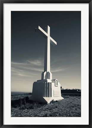 Framed Cross on Mont St-Clair, Sete, Herault, Languedoc-Roussillon, France Print