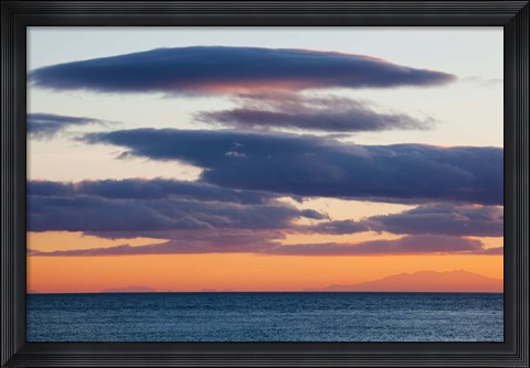 Framed View of the Mediterranean Sea at dusk, Sete, Herault, Languedoc-Roussillon, France Print