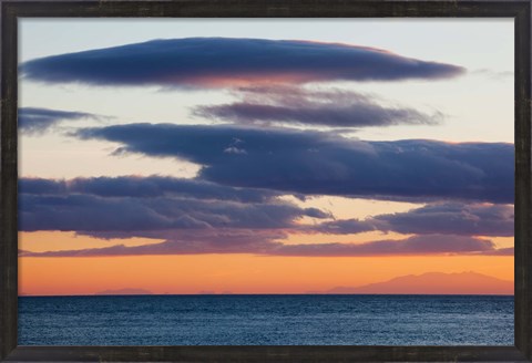 Framed View of the Mediterranean Sea at dusk, Sete, Herault, Languedoc-Roussillon, France Print