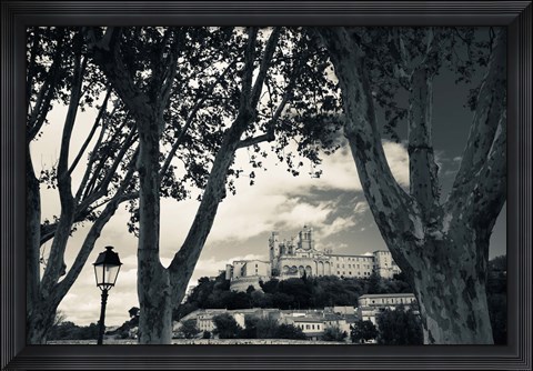 Framed Cathedral in a town, Cathedrale Saint-Nazaire, Beziers, Herault, Languedoc-Roussillon, France Print
