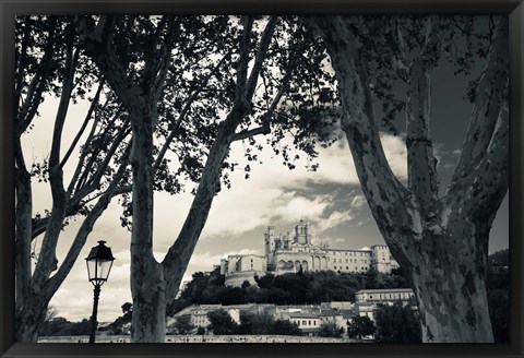 Framed Cathedral in a town, Cathedrale Saint-Nazaire, Beziers, Herault, Languedoc-Roussillon, France Print