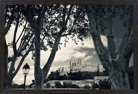 Framed Cathedral in a town, Cathedrale Saint-Nazaire, Beziers, Herault, Languedoc-Roussillon, France Print