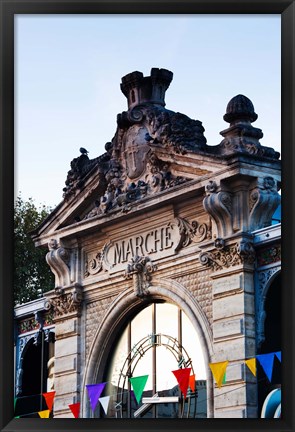 Framed Detail of the covered market, Narbonne, Aude, Languedoc-Roussillon, France Print