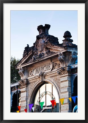 Framed Detail of the covered market, Narbonne, Aude, Languedoc-Roussillon, France Print