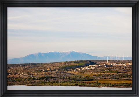 Framed Town overview from Cap Leucate, Leucate, Aude, Languedoc-Roussillon, France Print