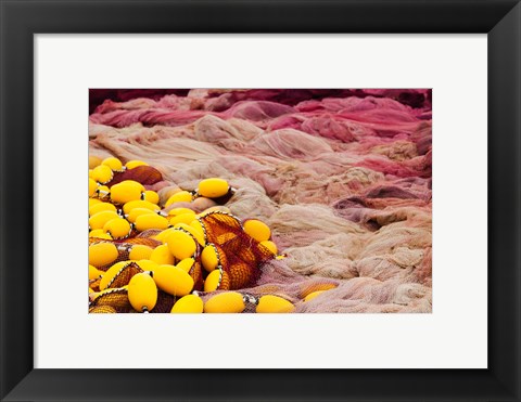 Framed Commercial Fishing Nets with Floats (horizontal) Print