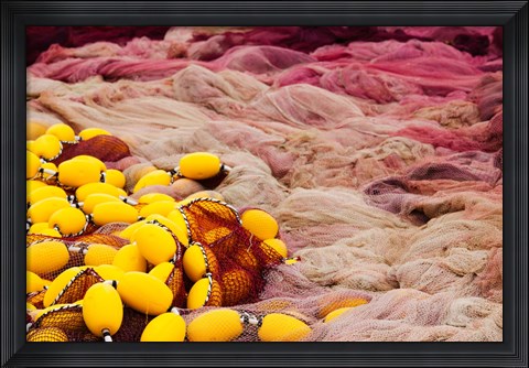 Framed Commercial Fishing Nets with Floats (horizontal) Print