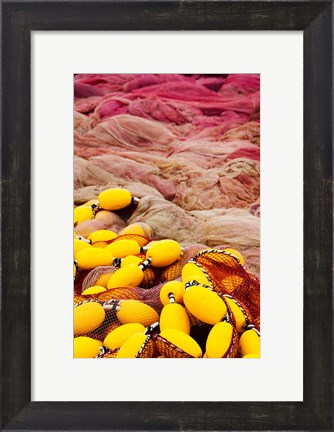Framed Commercial Fishing Nets with Floats, Port-Vendres, Vermillion Coast, Pyrennes-Orientales, Languedoc-Roussillon, France Print