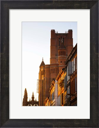 Framed Low angle view of old town buildings, Albi, Tarn, Midi-Pyrenees, France Print