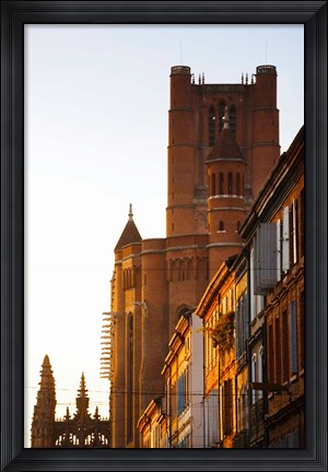 Framed Low angle view of old town buildings, Albi, Tarn, Midi-Pyrenees, France Print