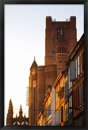 Framed Low angle view of old town buildings, Albi, Tarn, Midi-Pyrenees, France Print