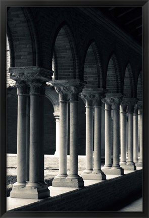 Framed Cloister of a church, Cloitre des Jacobins, Eglise des Jacobins, Toulouse, Haute-Garonne, Midi-Pyrenees, France Print