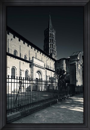 Framed Entrance of the Basilica of St. Sernin, Toulouse, Haute-Garonne, Midi-Pyrenees, France Print